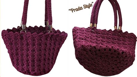 borsa prada uncinetto rafia tutorial